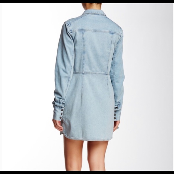 FREE PEOPLE Dynamite Stretch Denim Shirt Dress XS - Picture 2 of 8